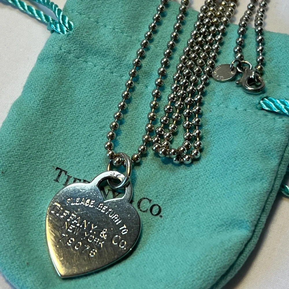 Tiffany & Co. Return to Tiffany Heart Dog Tag Necklace 34" - Picture 3 of 7